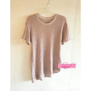 Feel The Piece Pink Open Knit Asymmetric Tunic Top